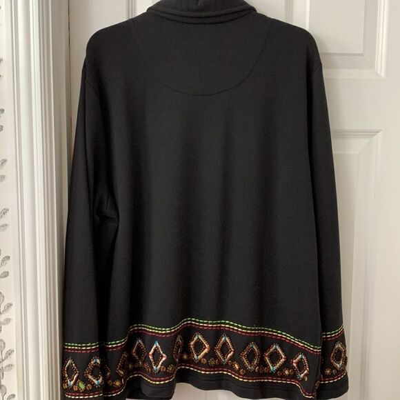 Coldwater Creek Size XL vintage jacket black with beaded detail. - Picture 3 of 11